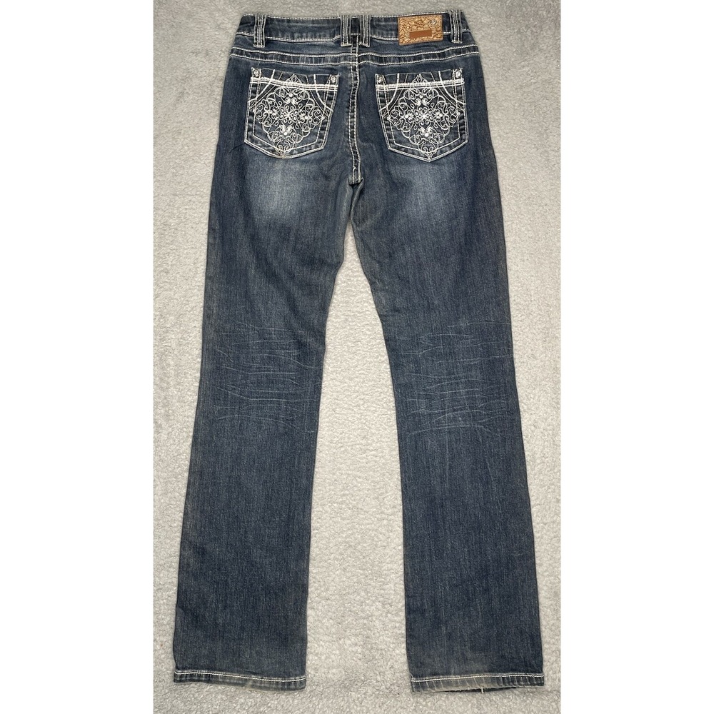 Shyanne Arabian Jeans Womens Size 6 (29x34) Mid Rise Bootcut Floral Embroidery